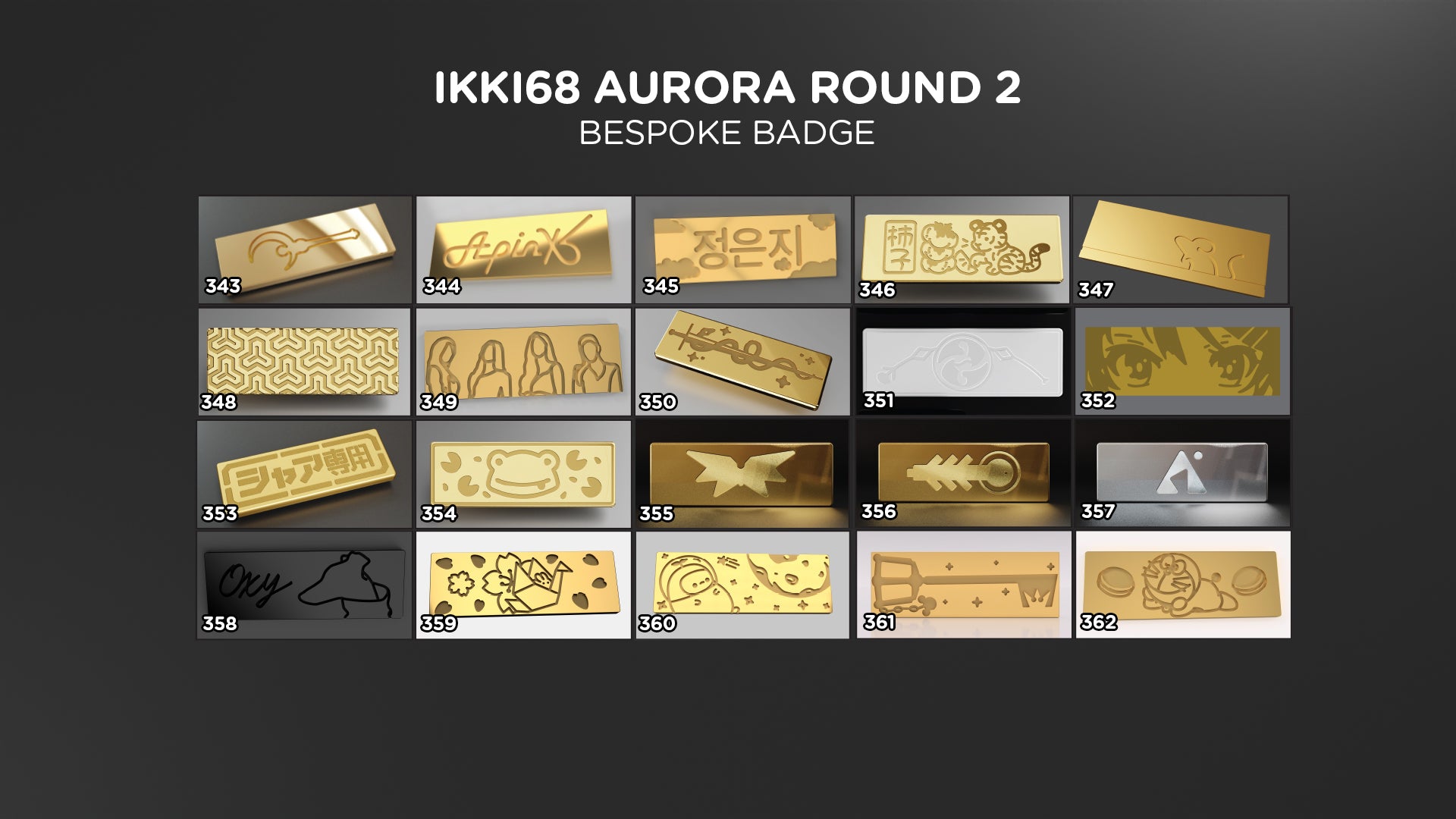[GB] Ikki68 Aurora R2 Bespoke Badges(No.343-362)